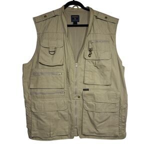 Woolrich Vintage Men's Vest Multi-Pocket Khaki Size XL Utility Fishing Outdoor